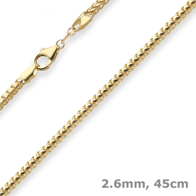 2,6mm Kette Bingokette Goldkette Halsschmuck aus 585 Gold Gelbgold 45cm