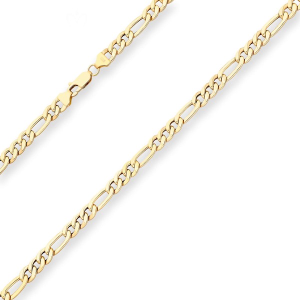 5.7mm Figarokette hohl aus 750 Gelbgold 45cm