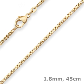 1,8mm Königskette Goldkette Collier Halskette aus 585 Gold Gelbgold 45cm 1,8mm Königskette Goldkette Collier Halskette aus 585 Gold Gelbgold 45cm