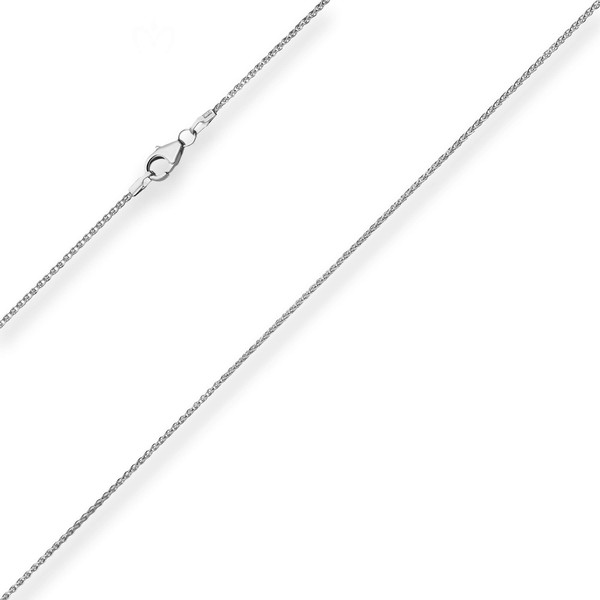 1.3mm Zopfkette aus 375 Weißgold 42cm
