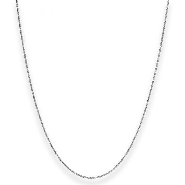 1.3mm Zopfkette aus 375 Weißgold 42cm