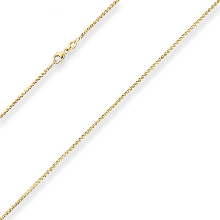 1.7mm Zopfkette aus 375 Gelbgold 45cm