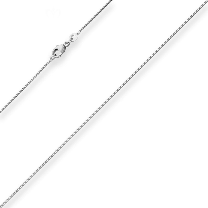1mm Bingokette aus 375 Weißgold 45cm