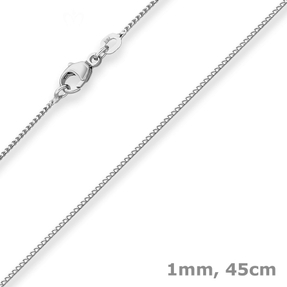 1mm Bingokette Goldkette Collier Halskette aus 375 Gold Weißgold 45cm