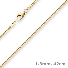 1,3mm Bingokette Goldkette Collier Halskette aus 750 Gold Gelbgold 42cm 1,3mm Bingokette Goldkette Collier Halskette aus 750 Gold Gelbgold 42cm