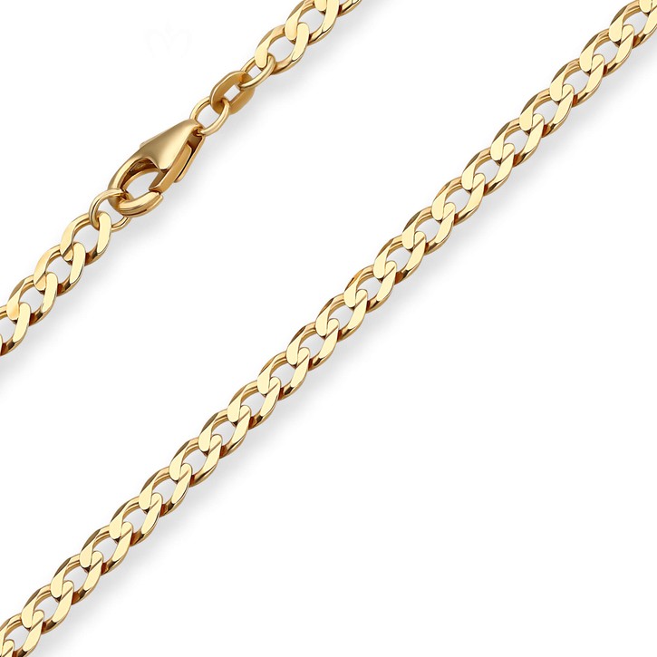 3.9mm Panzerkette weit aus 585 Gelbgold 45cm