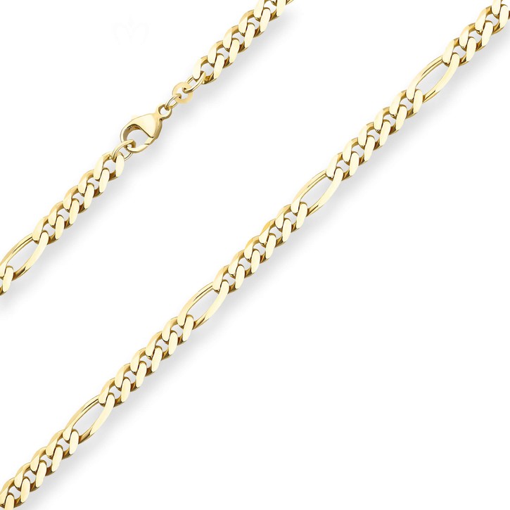 5.7mm Figarokette diamantiert aus 333 Gelbgold 50cm