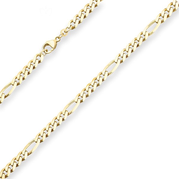 5.7mm Figarokette diamantiert aus 333 Gelbgold 50cm