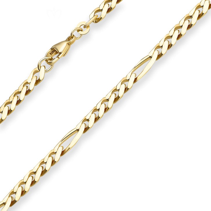 5.7mm Figarokette diamantiert aus 333 Gelbgold 60cm