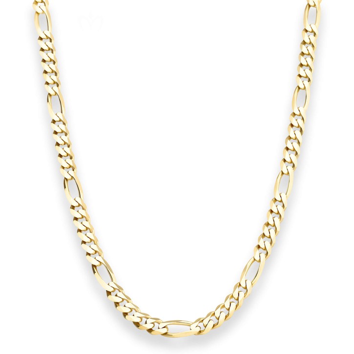 5.7mm Figarokette diamantiert aus 333 Gelbgold 60cm