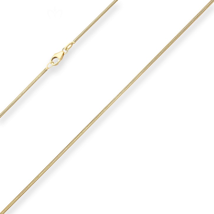 1.4mm Schlangenkette aus 375 Gelbgold 42cm