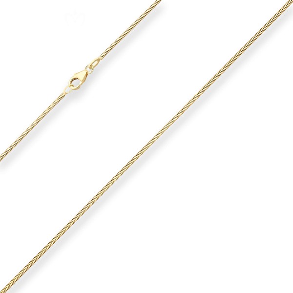 1.4mm Schlangenkette aus 375 Gelbgold 42cm