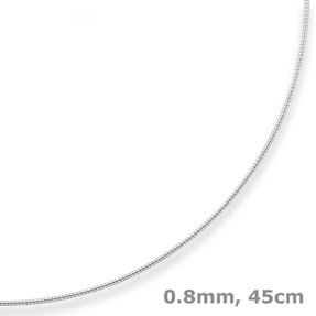 0,8mm Halsreif Tondakette Kette Collier Omegareif aus 375 Gold Weißgold 45cm 0,8mm Halsreif Tondakette Kette Collier Omegareif aus 375 Gold Weißgold 45cm