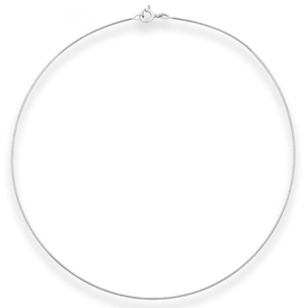 0.8mm Halsreif Tondakette Omegareif aus 375 Weißgold 45cm