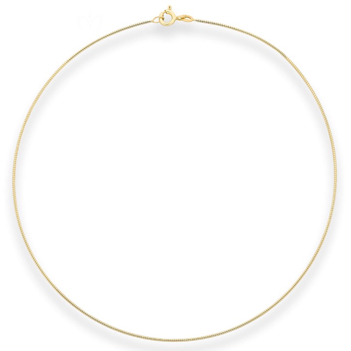 0.8mm Halsreif Tondakette Omegareif aus 585 Gelbgold 45cm