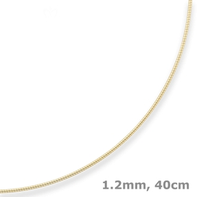 1,2mm Halsreif Omegakette Tondakette Kette Collier aus 750 Gold Gelbgold 40cm