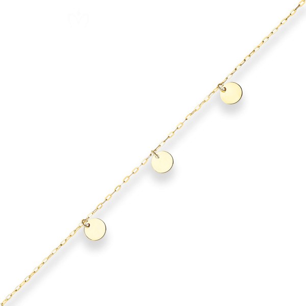 Ankerkette flach runde Plättchen aus 585 Gelbgold 16cm