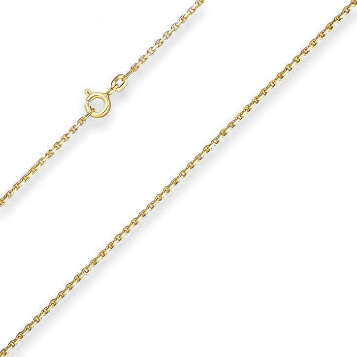 1.3mm Ankerkette diamantiert aus 333 Gelbgold 50cm