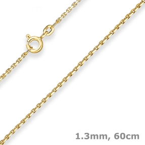 1,3mm Ankerkette diamantiert Kette Collier Halskette aus 333 Gold Gelbgold 60cm 1,3mm Ankerkette diamantiert Kette Collier Halskette aus 333 Gold Gelbgold 60cm