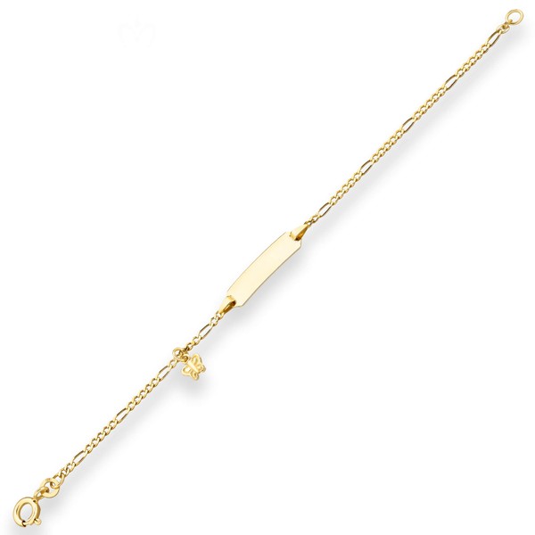 1.9mm Id-Armband Figarokette diamantiert aus 333 Gelbgold 14cm