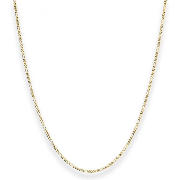 1.5mm Figarokette diamantiert aus 585 Gelbgold 42cm