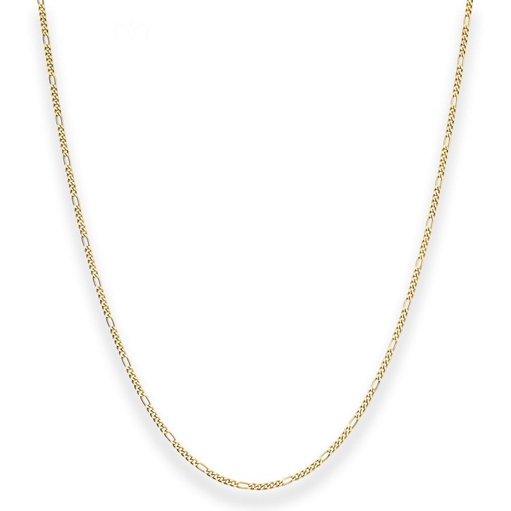 1.5mm Figarokette diamantiert aus 750 Gelbgold 45cm