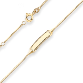 0,9mm Id-Armband Veneziakette Schildband Armschmuck aus 585 Gold Gelbgold 14cm