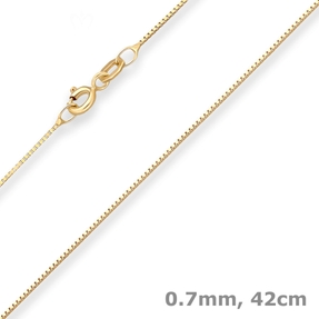 0,7mm Veneziakette Goldkette Collier Halskette aus 750 Gold Gelbgold 42cm