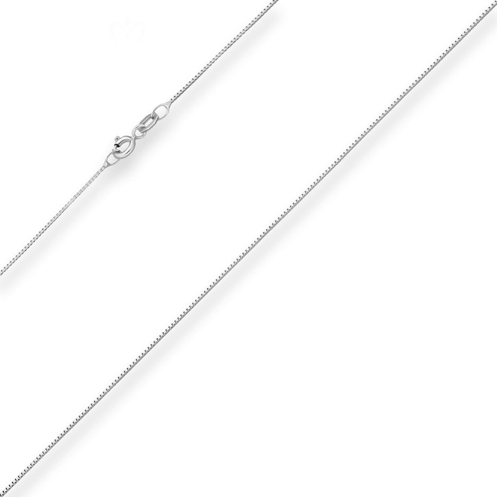 0.7mm Veneziakette aus 750 Weißgold 45cm