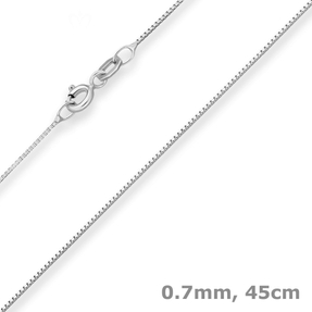 0,7mm Veneziakette Goldkette Collier Halskette aus 750 Gold Weißgold 45cm