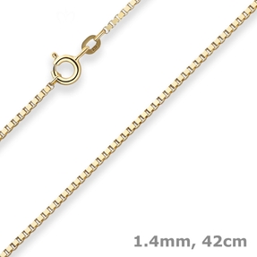 1,4mm Veneziakette Goldkette Collier Halskette aus 333 Gold Gelbgold 42cm