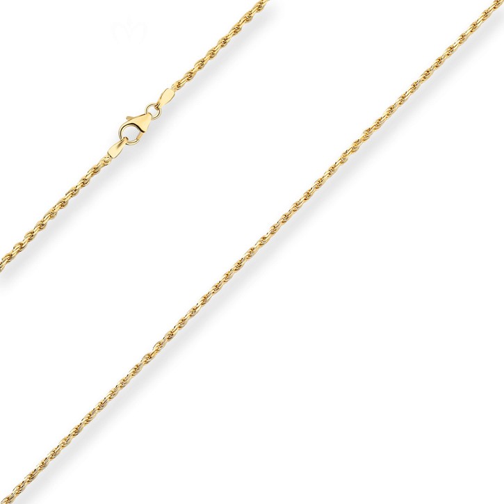 1.8mm Kordelkette massiv aus 750 Gelbgold 55cm
