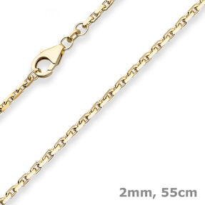 2mm Ankerkette diamantiert Kette Collier Halskette aus 333 Gold Gelbgold 55cm 2mm Ankerkette diamantiert Kette Collier Halskette aus 333 Gold Gelbgold 55cm