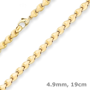 4,9mm Armband Fantasiekette Goldarmband Armschmuck aus 585 Gold Gelbgold 19cm