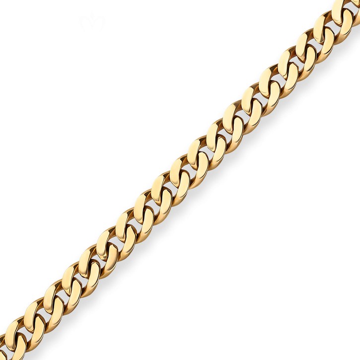 6.8mm Armband Panzerkette oval diamantiert 585 Gelbgold 21cm