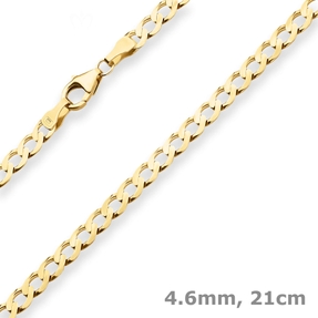 4,6mm Armband Panzerkette weit Goldarmband Armschmuck aus 585 Gold Gelbgold 21cm