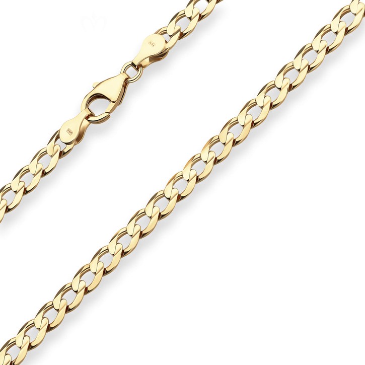 5.5mm Armband Panzerkette weit aus 585 Gelbgold 19cm