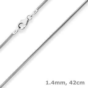 1,4mm Schlangenkette Goldkette Collier Halskette aus 585 Gold Weißgold 42cm