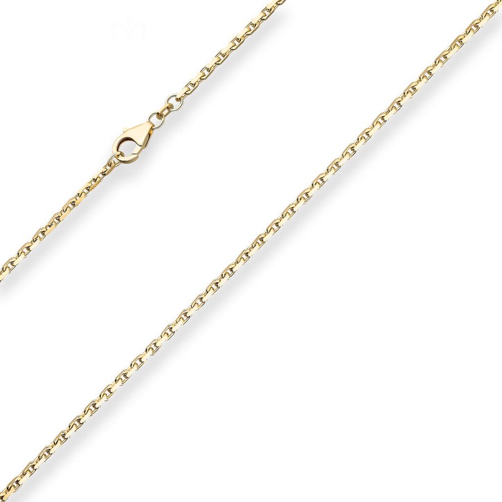 2mm Ankerkette diamantiert aus 585 Gelbgold 40cm
