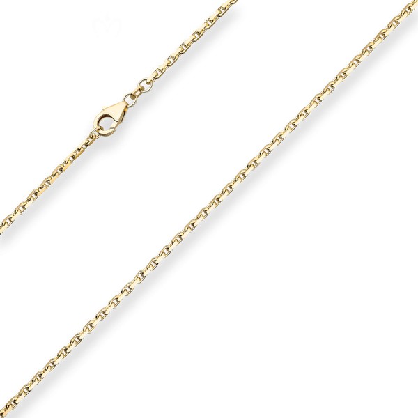 2mm Ankerkette diamantiert aus 585 Gelbgold 40cm