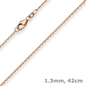 1,3mm Ankerkette diamantiert Kette Collier Halskette aus 750 Gold Rotgold 42cm 1,3mm Ankerkette diamantiert Kette Collier Halskette aus 750 Gold Rotgold 42cm