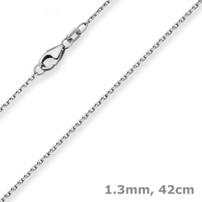 1,3mm Ankerkette diamantiert Kette Collier Halskette aus 750 Gold Weißgold 42cm