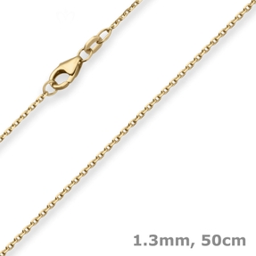 1,3mm Ankerkette diamantiert Kette Collier Halskette aus 750 Gold Gelbgold 50cm