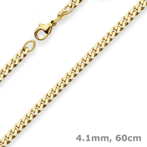 4,1mm Panzerkette Goldkette Collier Halskette aus 333 Gold Gelbgold 60cm