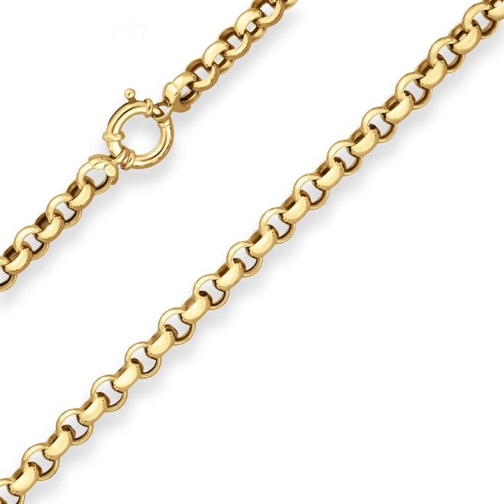 7.8mm Erbskette hohl aus 585 Gelbgold 45cm