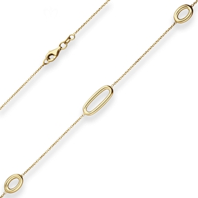 1,3mm Fantasiekette Goldkette Collier Ovale Halskette aus 750 Gold Gelbgold 45cm 1,3mm Fantasiekette Goldkette Collier Ovale Halskette aus 750 Gold Gelbgold 45cm