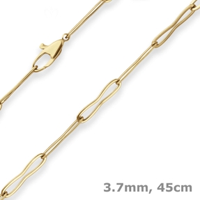 3,7mm Fantasiekette Goldkette Collier Halskette aus 585 Gold Gelbgold 45cm