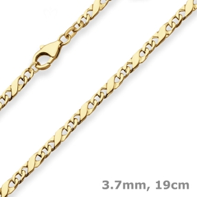3,7mm Armband Dollarkette Goldarmband Armschmuck aus 333 Gold Gelbgold 19cm
