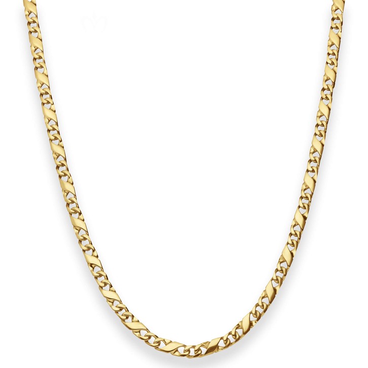 3.7mm Dollarkette aus 585 Gelbgold 45cm