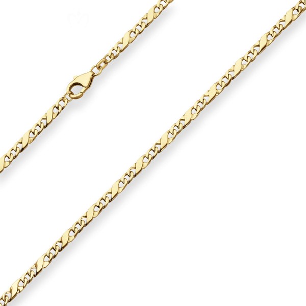 3.7mm Dollarkette aus 333 Gelbgold 50cm